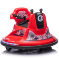 12V Kids Ride On Bumper Car W Parents Control,Rotate 360 Degrees,Two Handed Switch For Direction Control,Bumper Strip,Light Belt,Mp3 Music,Bluetooth,Provide A Speed Of 0.75Mph For Kids Of 2 5 Red 50