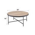 Bage Weathered Gray Oak & Metal Finish Coffee Table Oak Metal,Synthetic Wood