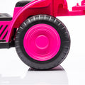 12V Kids Ride On Electric Tractor Black Knight,Kids Ride On Toy.2Wd,Non Skid Tires, Steering Wheel, Foot Pedal,With Removable Storage Tug,Light,Bluetooth,Music,Mp3,Usb,Power Display For Kids Aged 3 . Rose Red 50 99 Lbs Polypropylene