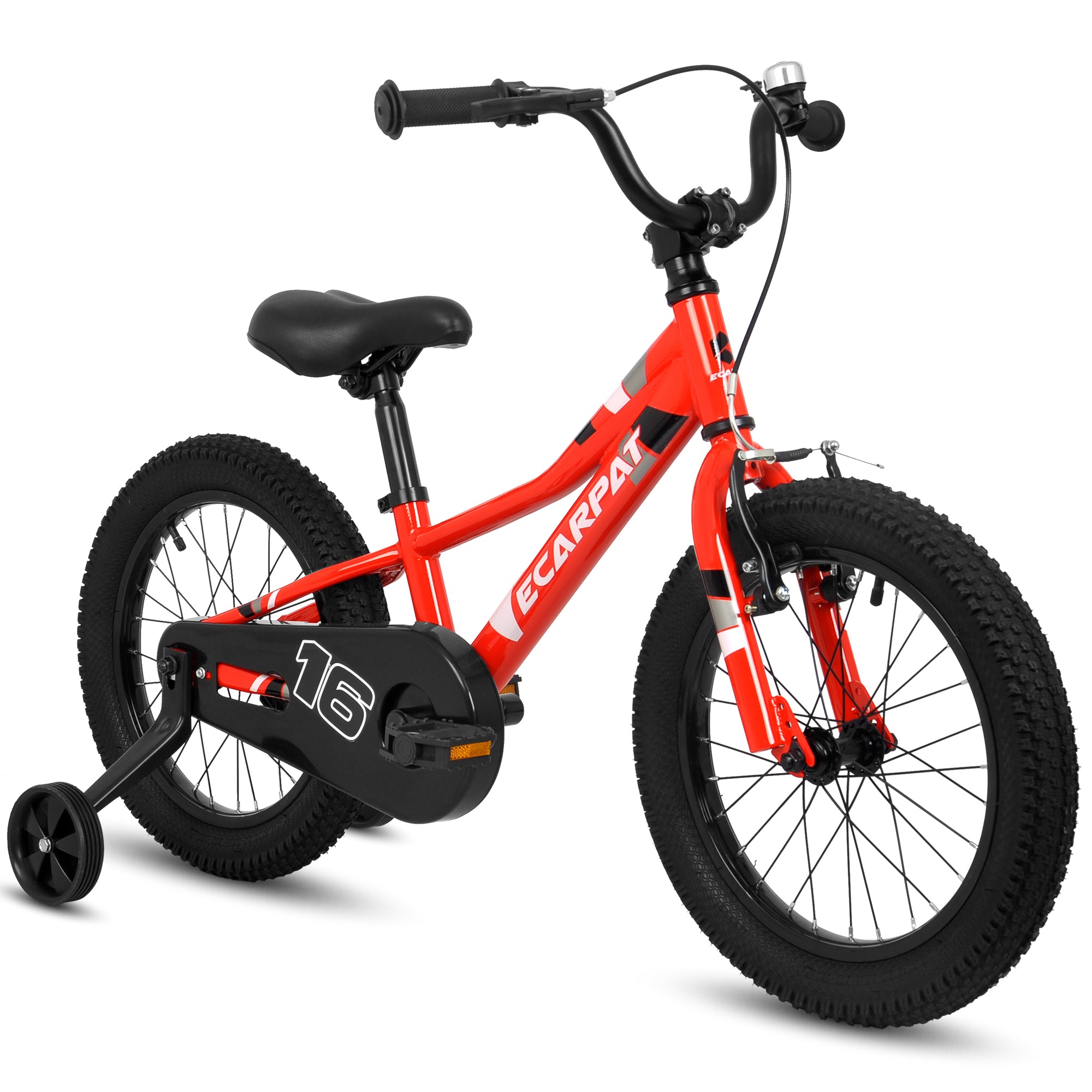 A16117 Ecarpat Kids' Bike 16 Inch Wheels, 1 Speed Boys Girls Child Bicycles For 3 4Years, With Removable Training Wheels Baby Toys, Front V Brake, Rear Holding Brake Red 50 99 Lbs Cute Polyurethane Foam 3 To 4 Years Carbon Steel Outdoor