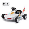 12V Kids Ride On Go Kart, Electric 4 Wheeler Car With Remote Control, Cushioned Seat, Led Lights, Mp3 Music, Bluetooth, Pedal Control, Battery Powered Vehicle For 3 8 Years Old, White White Polypropylene