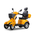 Xl3D4L Electric Mobility Recreational Travel Scooter For Adults,Mobility Scooters For Seniors, 4 Wheel Powered Mobility Scooters Yellow Abs Pc Abs Pc