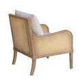 Cane Accent Chair With Removable Back Cushion Beige Natural Upholstered