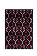 Jersey Area Rugs, Carpets For Livingroom, 5X7 Area Rugs ,3986 Black Red Rectangle 5&7 Black Red Contemporary Abstract Polypropylene