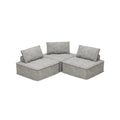 Light Grey 3 Piece Modular Sofa Oversized Sectional Couch For Living Room Coffice Shop, Flexible Seating Arrangement, Modern Design Sofa Grey Chenille 3 Seat