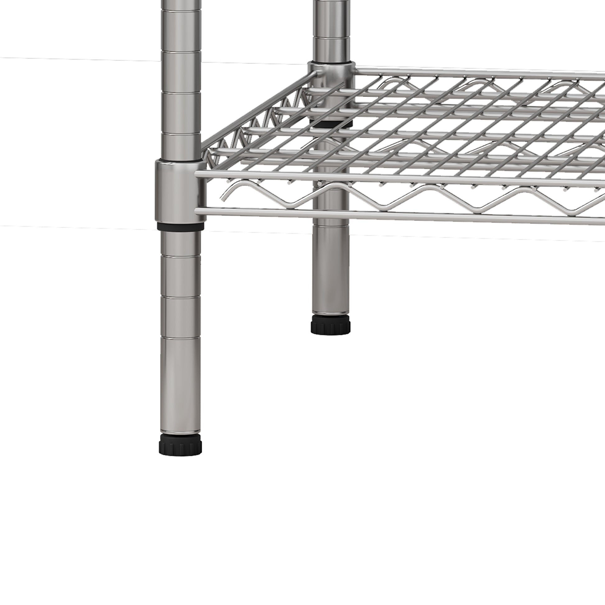 72" H Metal Large Storage Shelves With Wheels, Metal Shelving With Chrome, Adjustable 5 Tier Sturdy Metal Shelves For Storage Shelving,Kitchen,Garage 5 Silver Primary Living Space Metal Modern