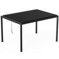 8640 Louver Pergola 10X13Ft Aluminum Frame & Steel Louvers Black Garden & Outdoor High Wind Resistant Gazebos Aluminium