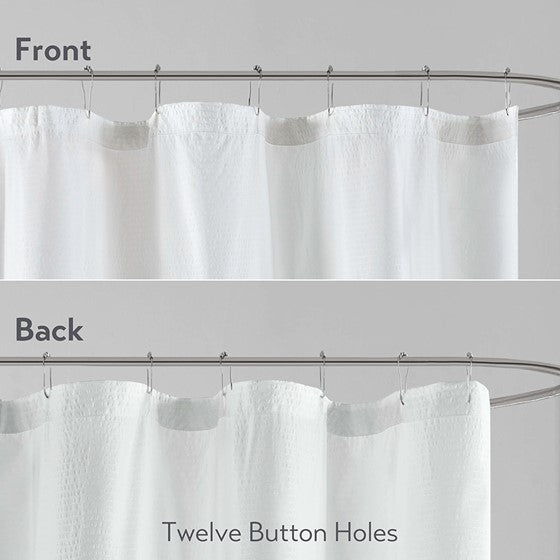 Ombre Printed Seersucker Shower Curtain Aqua 72X72" Aqua Polyester