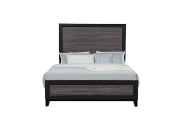 Soluto Grey And Black Queen Bed Black Gray Solid Wood Mdf