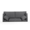 Mirod Comfy 3 Seat Sofa With Wooden Legs, For Living Room And Study Charcoal Fabric 3 Seat