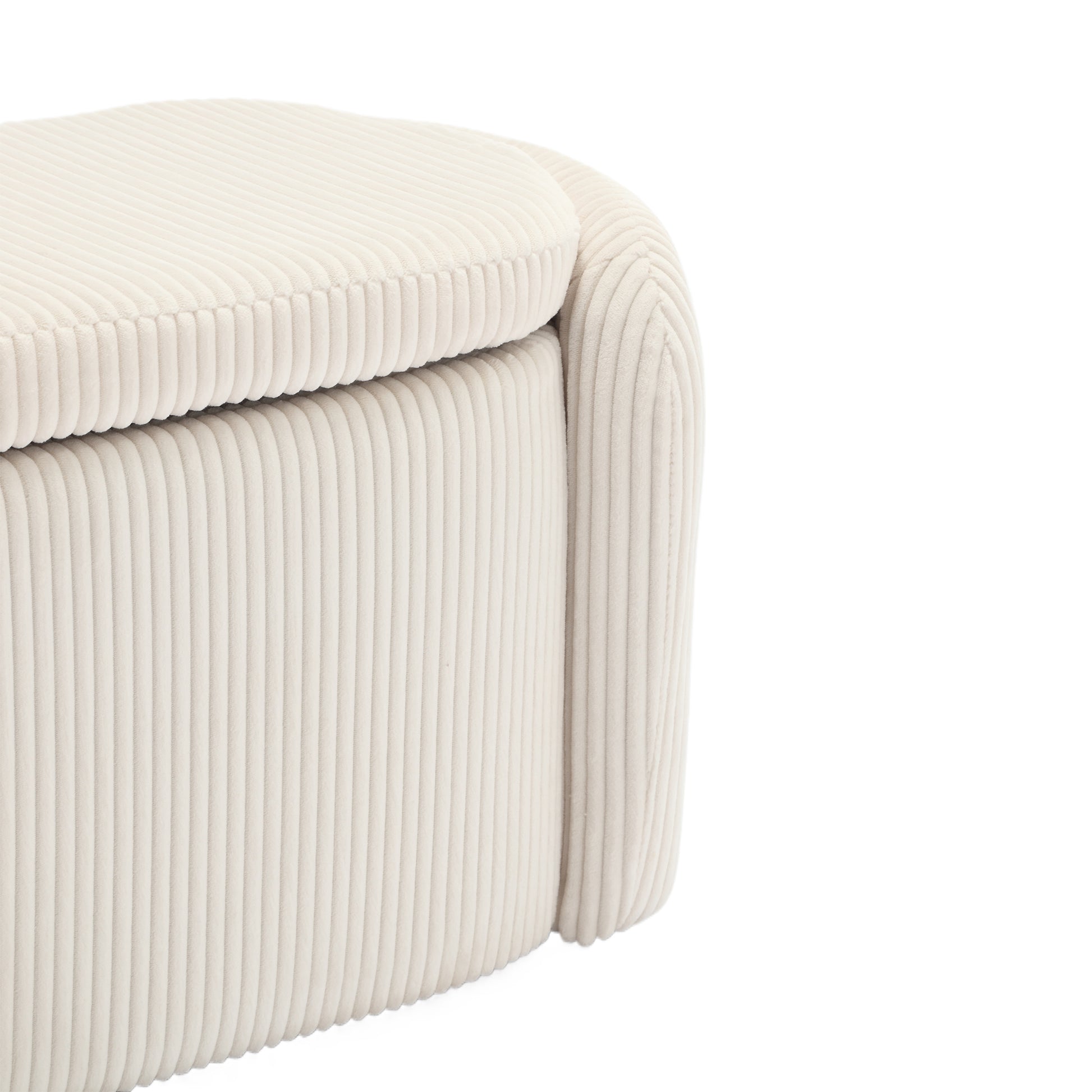 Coolmore Storage Ottoman,Bedroom End Bench,Upholstered Fabric Storage Ottoman With Safety Hinge, Entryway Padded Footstool, Ottoman Bench For Living Room & Bedroom Beige Beige Foam Velvet