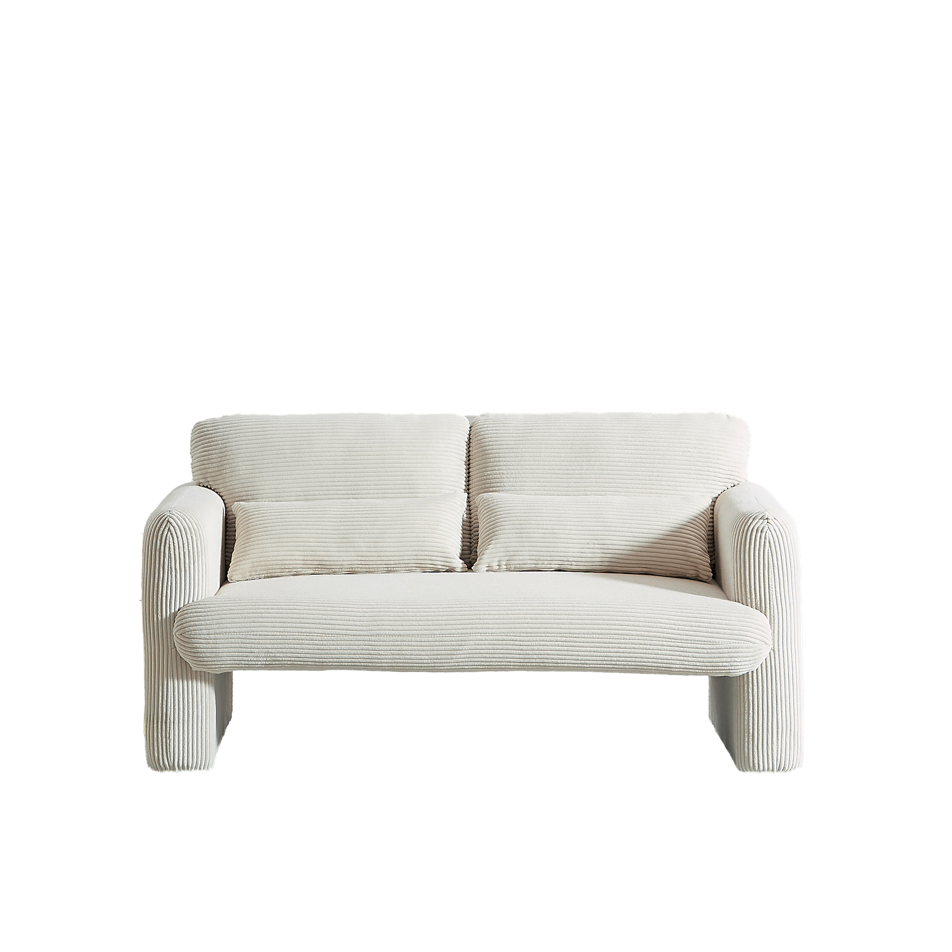 60"Corduroy Fabric Loveseat Sofa With 60"Loveseat Sofa, Modern Sofa With Support Pillow, For Apartment, Office, Living Room & Bedroom Beige Corduroy 2 Seat