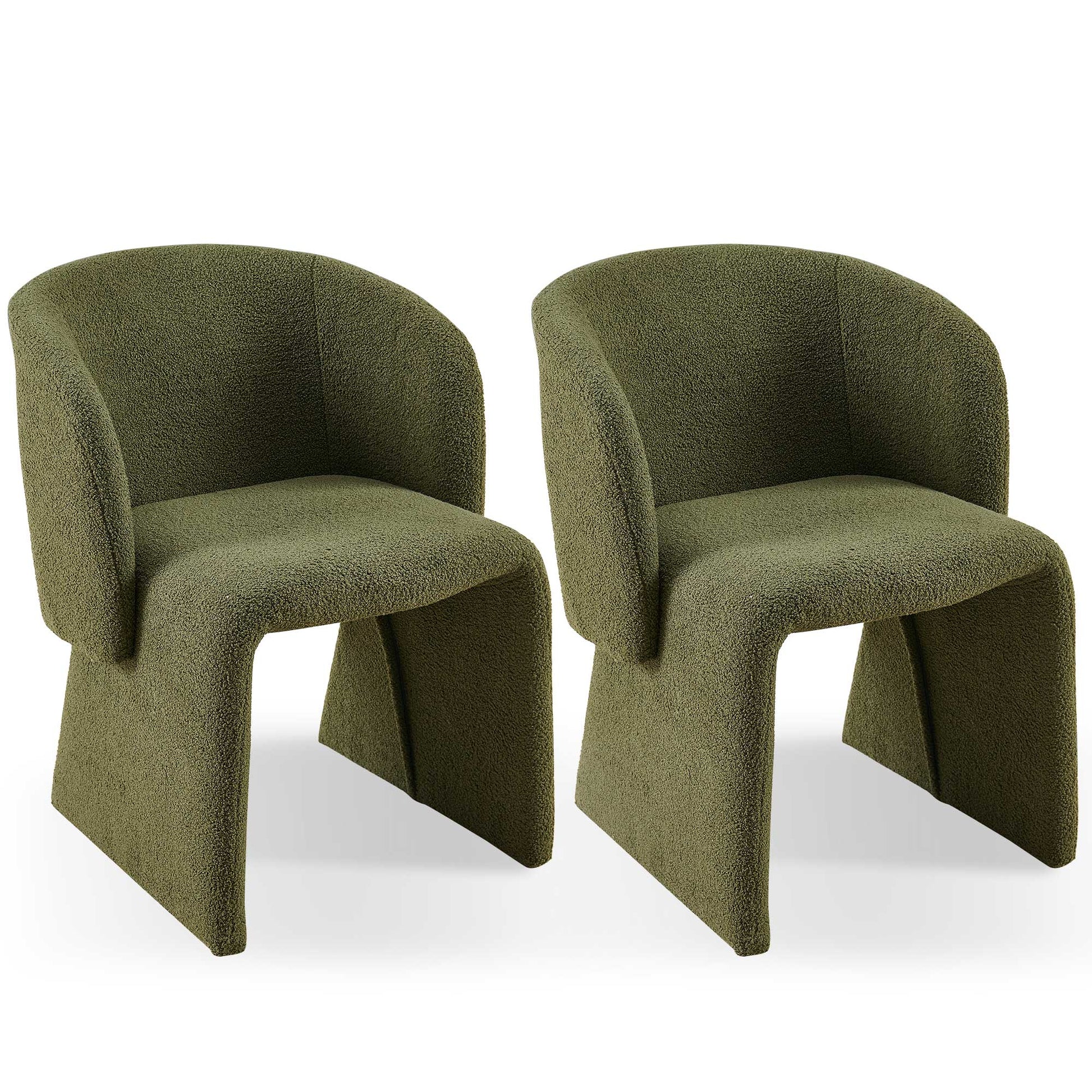 Modern Accent Chair Green Single Sofa Chair,Upholstered Side Chair Teddy Comfy Reading Chair For Dining Room Bedroom Living Room Reception Green 2Pc Green Primary Living Space Modern Set Of 2 Foam Teddy