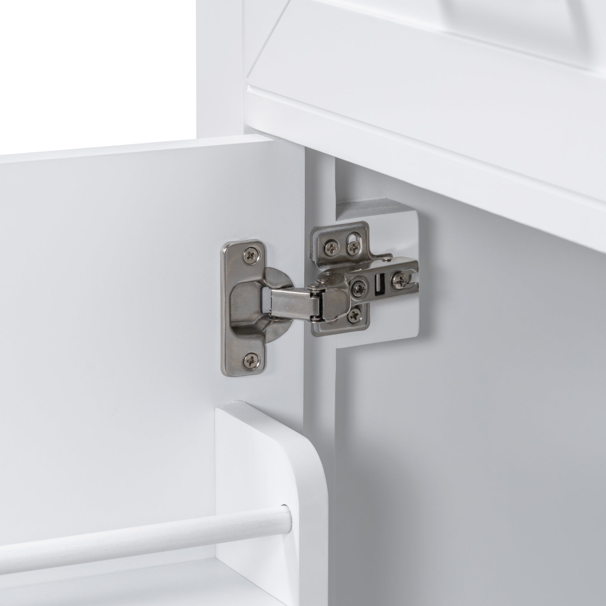 30" Bathroom Vanity Without Sink, Cabinet Base Only, Bathroom Cabinet With Drawers, Solid Frame And Mdf Board, White White Solid Wood Mdf