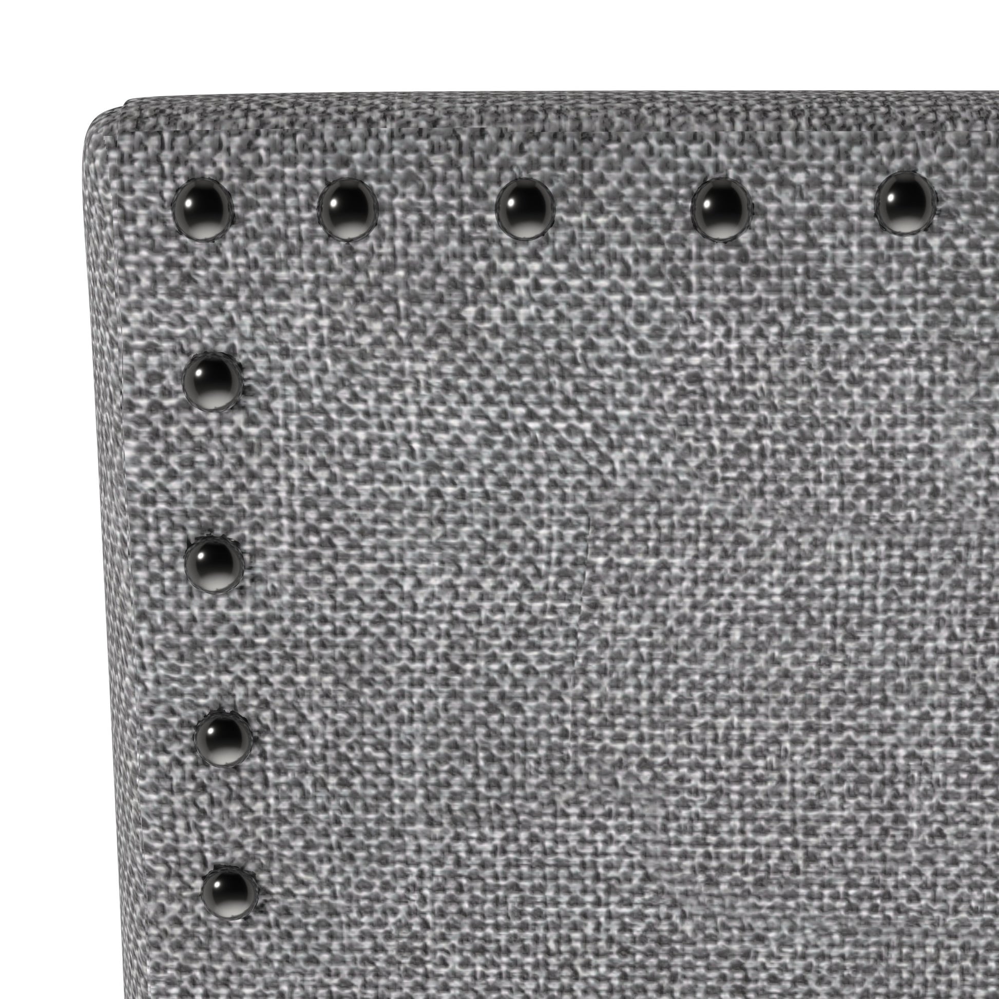 Glimm Gray Upholstered Bench With Back Gray Foam Engineered Wood