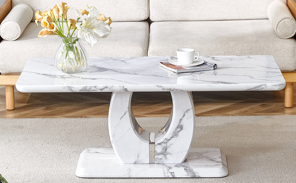 Modern Simple Luxury Imitation Marble Dining Table Rectangular Coffee Table. The Computer Desk. The Game Table. Suitable For Dining Room, Living Room, Terrace, Kitchen. 47 "X 25.6" 18 "Ct 1280 White