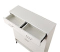 Large Size Shoe Cabinet,Free Standing Tipping Bucket Shoe Rack Organizer With 2 Flip Drawers&2 Drawer,Modern Tipping Bucket For Entryway, Hallway, Bedroom White White Mdf