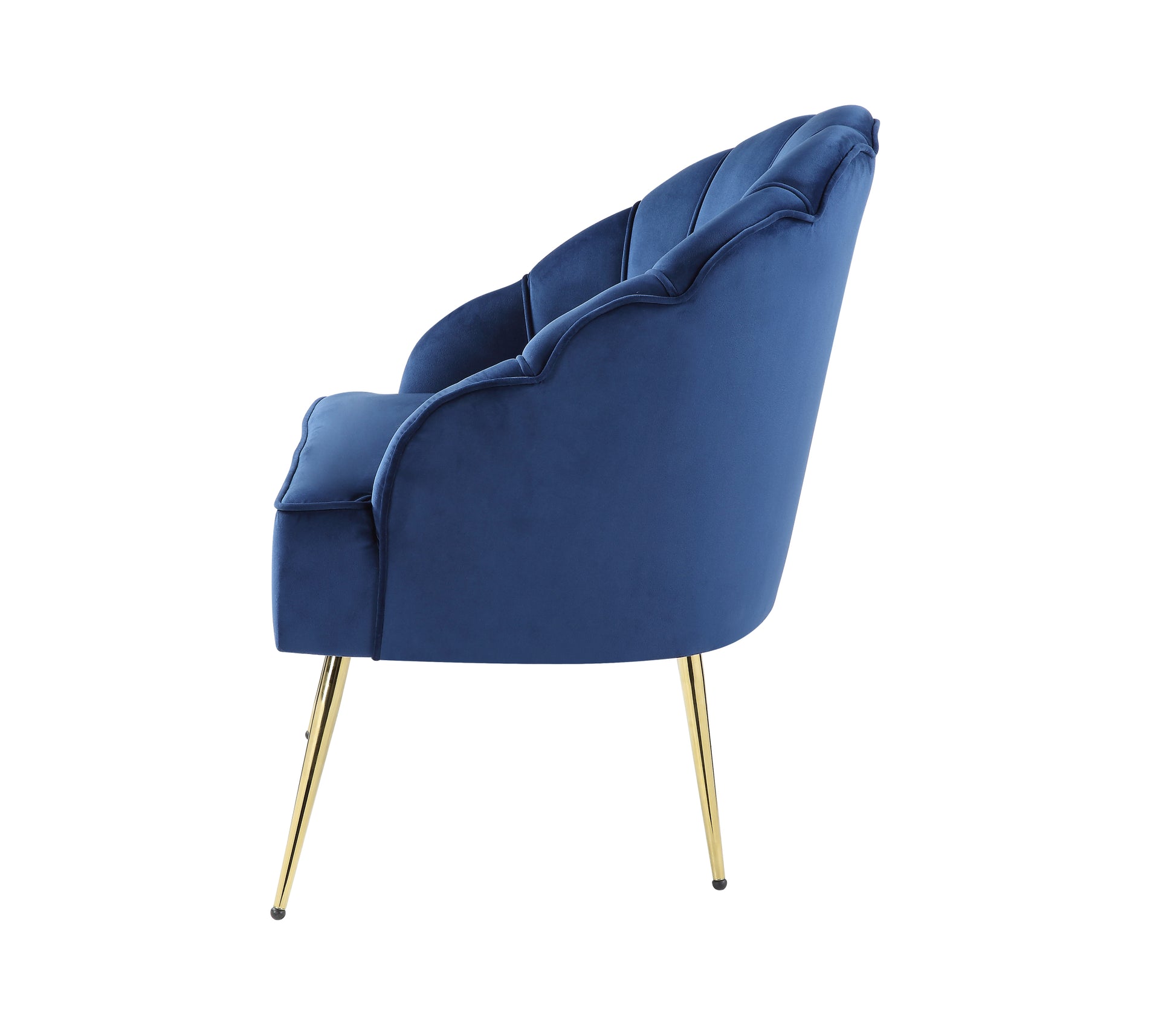 Naomi Blue Velvet Wingback Accent Chair With Metal Legs Blue Velvet