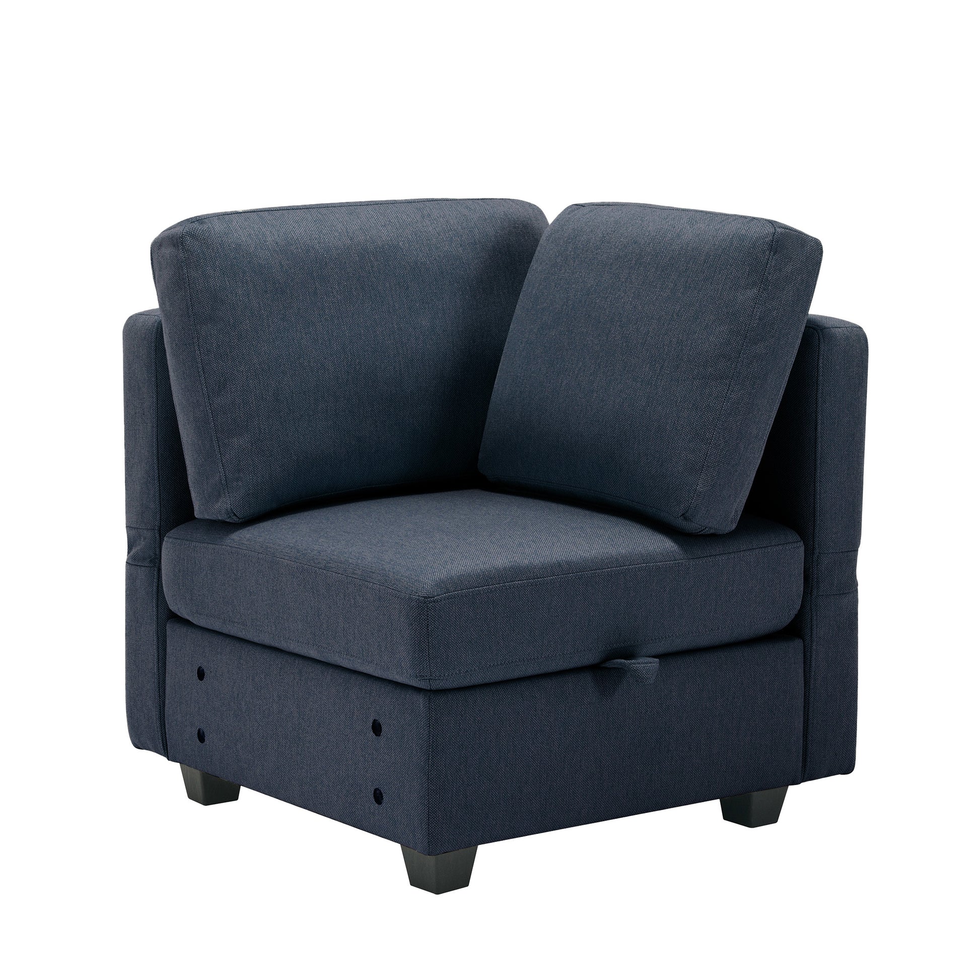Modular Sectional Sofa U Shaped Sectional Couch With Ottoman, 7 Seat Modular Sofa With Chaise For Living Room, Adjustable Arms And Backs Blue Blue Polyester 4 Seat