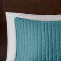 3 Piece Quilt Set Teal Full Queen Full Teal Microfiber