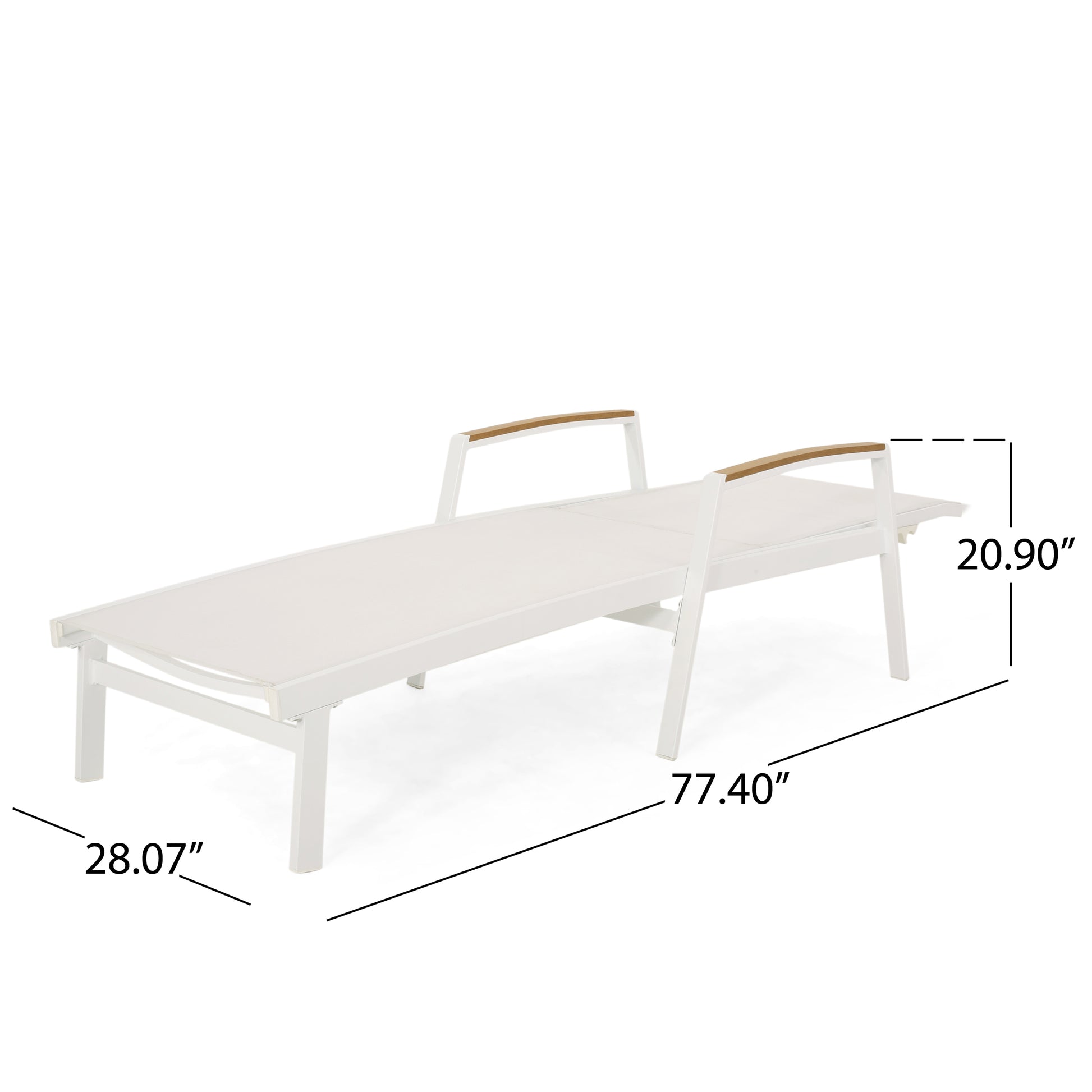 Oxton Chaise Lounge White Nylon Mesh