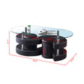 3 Pieces Coffee Table Set, Oval 10Mm 0.39