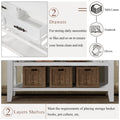Console Sofa Table With 2 Storage Drawers And 2 Tiers Shelves, Mid Century Style 42'' Solid Wood Buffet Sideboard For Living Room Furniture Kitchen Dining Room Entryway Hallway, Antique White Antique White Pine