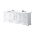 White Double Bath Vanity 84 In. W X 22 In. D, White Quartz Top, And Faucet Set White Plywood Wood
