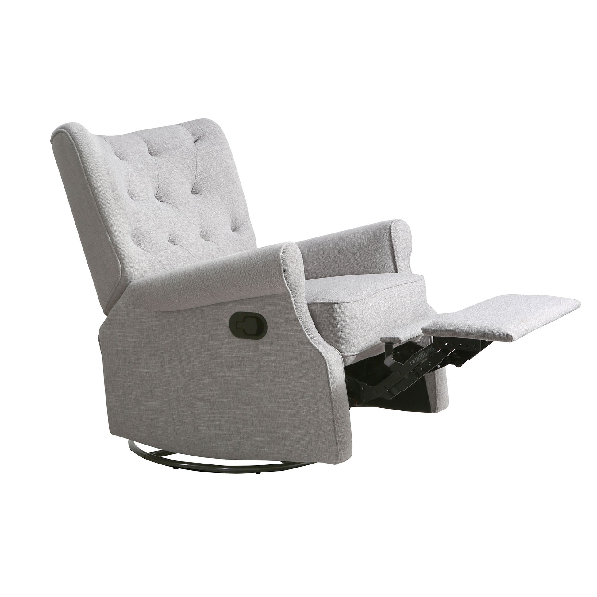 Alice Wingback Recliner In Linen Grey Grey Fabric