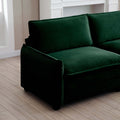 Oversized Modular Cushioned Sofa With Conversible Ottoman, 3 Seater Sofa With 2 Footstools, U Shape Sofa Ingreen Corduroy Fabric Green Corduroy 3 Seat
