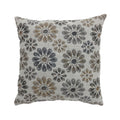 Contemporary Style Floral Designed Set Of 2 Throw Pillows, Gray Gray Polyester