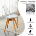 Wood Colored Mfc Desktop With Rubber Wooden Legs, Foldable Computer Desk, Foldable Office Desk, 4 Modern Chairs Can Rotate 360 Degrees,The Seat Cushion Is Made Of Pu Material. Zd 1545 C 1162 Wood Wood