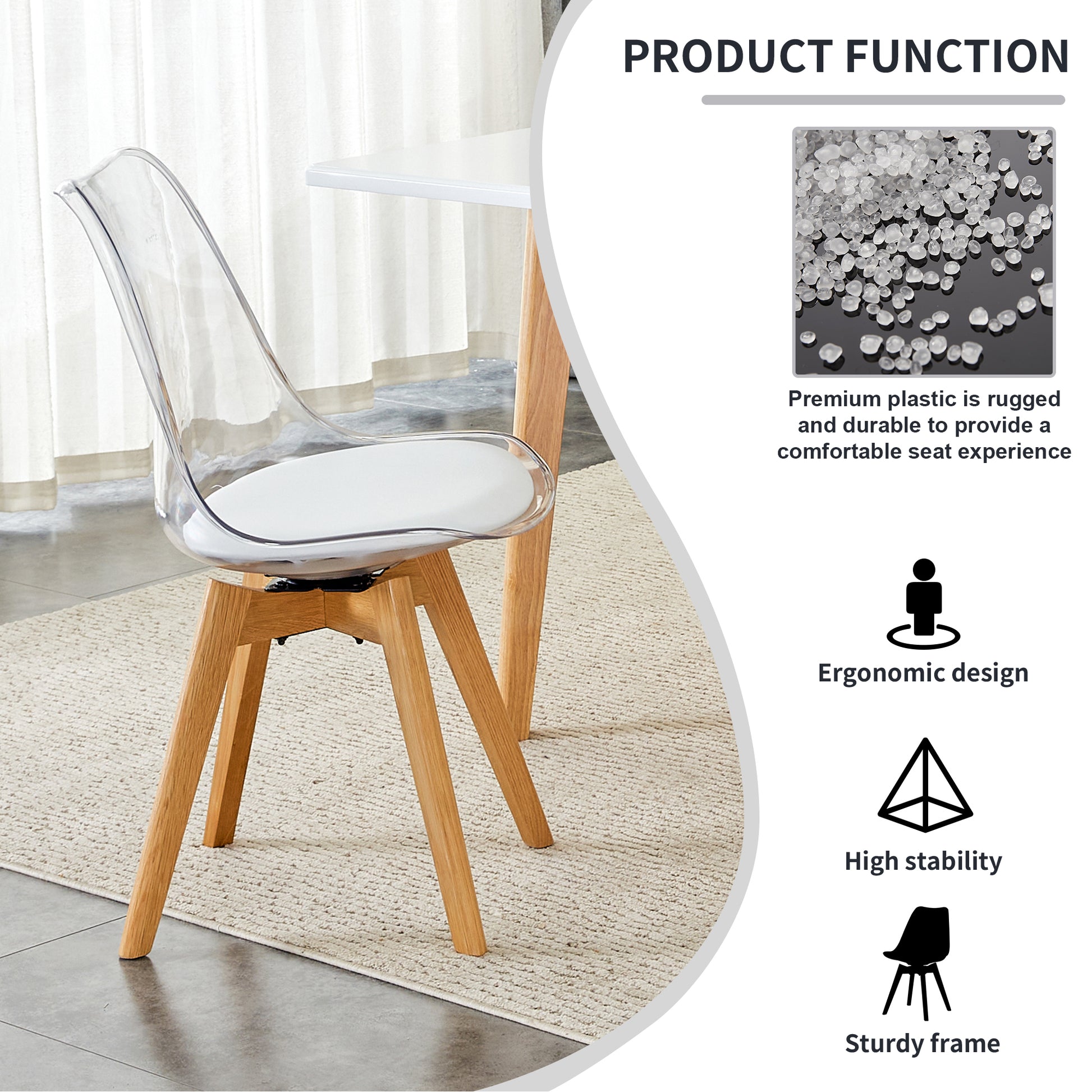 Wood Colored Mfc Desktop With Rubber Wooden Legs, Foldable Computer Desk, Foldable Office Desk, 4 Modern Chairs Can Rotate 360 Degrees,The Seat Cushion Is Made Of Pu Material. Zd 1545 C 1162 Wood Wood