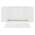 Full Size Murphy Bed With Drawers, Cabinets And Usb Ports,White Full White Mdf Lvl