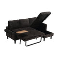 United Sectional Sofa Reversible Sectional Sleeper Sectional Sofa With Storage Chaise Black Chenille