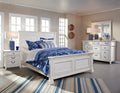 Coastal White Queen Panel Bed Queen White Engineered Wood