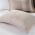 7 Piece Chenille Jacquard Comforter Set Taupe King King Multicolor Polyester
