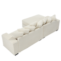 Arrived Oversized Two Piece Couches, L Shaped Sofa, Corduroy, Left Chaise Daybed,With Armrests,Eight Throw Pillows,Corner Sofa,Easy To Assemble, Beige Beige Polyester Wood Primary Living Space Pillow Back Medium Soft Modern Square Arms Wood 3 Seat