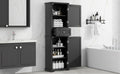 Tall Bathroom Storage Cabinet, Freestanding Storage Cabinet With Drawer And Adjustable Shelf, Mdf Board With Painted Finish, Black Black Mdf