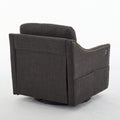 Dark Grey 360 Degree Swivel Rotating Accent Chair With Usb And Magazine Book For Living Room And Hotel Bed Room,Upholstered Accent Chair With Cooper Nail Dark Grey White Primary Living Space American Design,Classic,Modern Pine Foam Wood Fabric