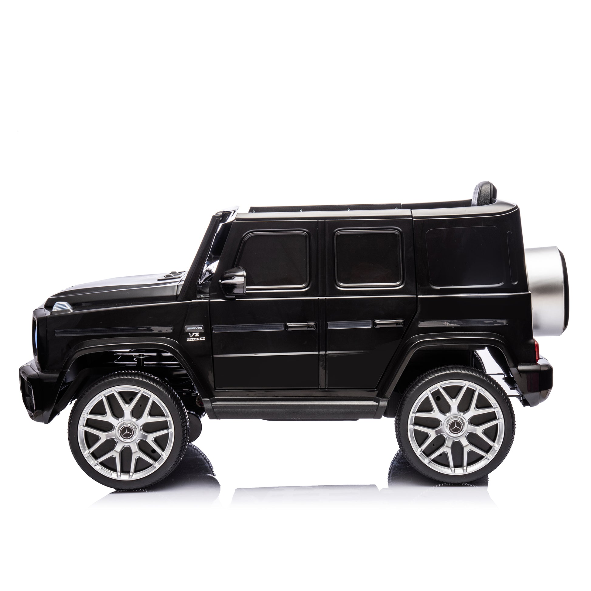 Licensed Mercedes Benz G63 Kids Ride On Car, 12V Electric Vehicle With Remote Control, Double Open Doors, Music, Bluetooth, Wheels Suspension, Battery Powered For Children Boy Girl Black Black Polyethylene