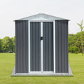 Outdoor Storage Sheds 6Ftx4Ft Apex Roof Grey Grey Garden & Outdoor Metal