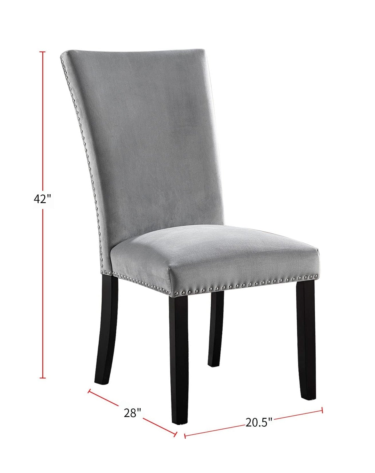Attractive Set Of 2Pc Side Chairs Dining Room Furniture Gray Flannelette Seat Trim Kitchen Breakfast Black,Light Gray Dining Room Modern,Transitional Dining Chairs Rubberwood Solid Back Set Of 2