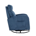 Jiada Upholstered Swivel Glider.Flannel Fabric.Rocking Chair For Nursery In Navy Blue.Modern Style One Left Bag Navy Blue Primary Living Space Foam Fabric Metal