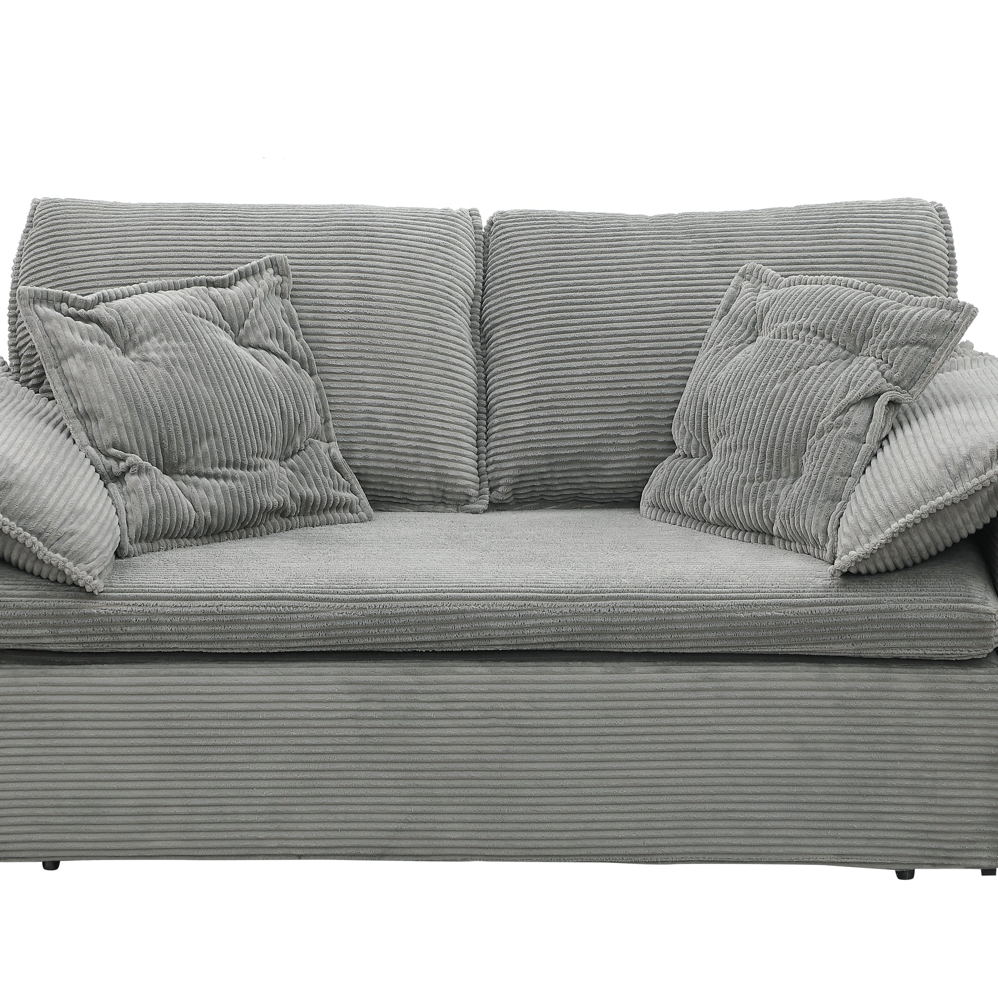 3 In 1 Sleeper Sofa Couch Bed Twin Grey Fabric