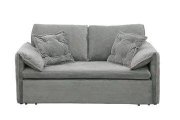 3 In 1 Sleeper Sofa Couch Bed Twin Grey Fabric