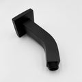 Square Shower Arm With Flange, 1 2 Npt Tapered Threads, Rain Shower Head Arm, Wall Mount Shower Extension Arm Matte Black Stainless Steel