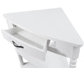 33.8'' Small Triangle Corner Table, Wood Corner Side Table For Small Spaces Living Room, 3 Tier End Corner Table With Solid Wood Legs, Milk White Milk White Rubber Wood