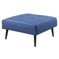 Blue Adjustable Sofa With Ottoman Blue Wood Primary Living Space Tight Back Modern Eucalyptus Flared Arms Wood Fabric 2 Seat