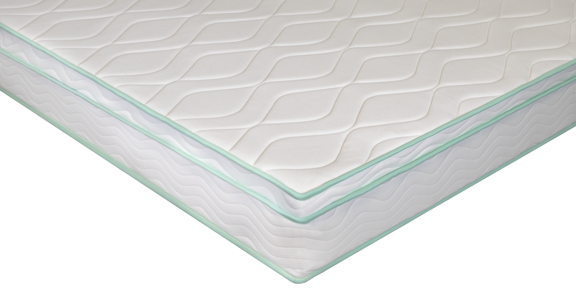 Twin Size 8" Medium Cool Gel Memory Foam Innerspring Hybrid Mattress White Green Foam Spring Twin